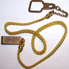 Antique Art Deco Braded Celluloid Lucite Pocket Watch And Chain Vintage