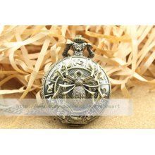 antique pocket watch necklace with Eight Legged Freaks spider spider man mens jewellery