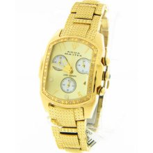 Aqua Master Gold-tone 16 Diamond Bezel Men's Stainless Steel Watch W66