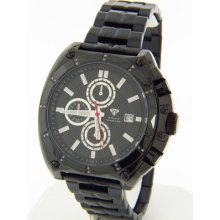 Aqua Master Men's W328-8 Black Ip Stainless Steel Chronograph Dial Quartz Watch