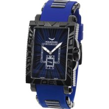 Aquaswiss 63G049 Anchor Man's Rectangular Curved Watch Black Ion