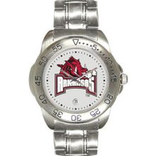 Arkansas Razorbacks Men's Sport ''Game Day Steel'' Watch Sun Time