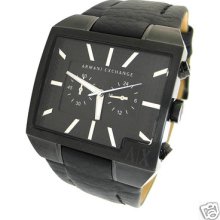 Armani Exchange Black Leather Chronograph Mens Watch Ax2035