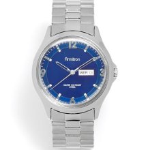 Armitron Mens Blue Dial Stainless Steel Watch Silver