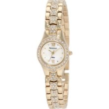 Armitron Women's 75/3998mpgp Swarovski Crystal Accented Gold-tone Mother-of-pear