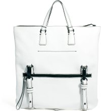 ASOS Premium Leather Tote Bag White