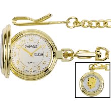 August Steiner Mens Gold Tone Jfk Coin Pocket Watch