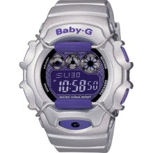 Authentic Baby-g White And Purple Digital Watch Bg1006sa-7bcr Rare Sexy Silver