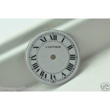 Authentic Cartier White Roman Numeral Round Dial