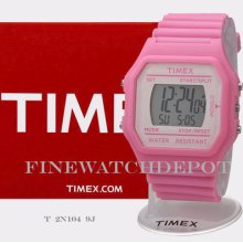 Authentic Timex Pink Women's Digital Watch T2n104