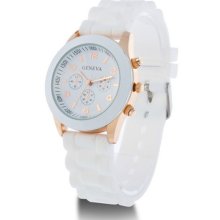 Baginc Jelly Watch Silicone Bracelet Candy Color White