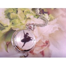 ballet girl dance cameo pendant pocket watch necklace