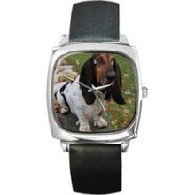 Basset Hound Dog Puppy Puppies Photo Ladies Mens Watch