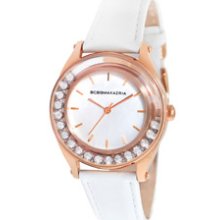 BCBG Leather White Mother-of-Pearl Dial Women's Watch #BCBG6417