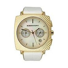 Bcbg Womenâ€™s Elite Chronograph Gold Tone Case Gmt White Leather Watch Bg6248