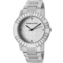 Bcbgmaxazria Watch Bg8289 Women's Enchante White Crystal Silver Dial Stainless