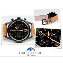 Bell & Ross Watch BR S 126 Heritage PVD Steel Black Auto Chronograph 41mm UNIQUE - Black - Leather