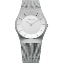 Bering Womens Mesh Stainless Steel Watch Round Sapphire Crystal 11930-001