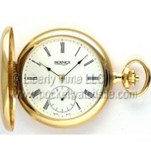 Bernex 22102r 17J Swiss 6498 Gold Plated HC Pocket Watch - RN