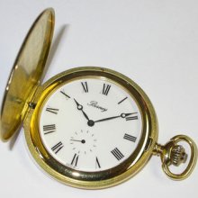 Berney 4951 Pocket Watch 18k Gold Case, Swiss Made