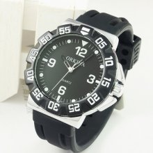 Best Army Fashion Sport Black Dial Quartz Hour Wrist Watch Rubber Strap Gift