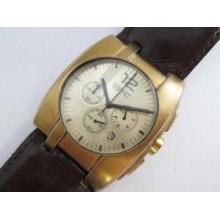 Big Esprit Brushed Yellow Plated Gents Watch - Used