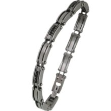 Black cubic zirconia men's bracelet