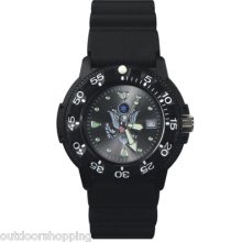 Black Military Luminous United States Army Logo Dive Watch,