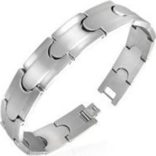 Bling Jewelry Classic Stainless Steel Link Bracelet for Men 8