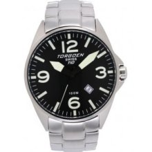 Bnib Torgoen Swiss T10 Mens Pilot Watch Black Dial 45mm Case T10204