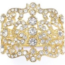 Bold Crystal Cuff Bracelet in Gold 593B-G