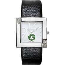 Boston Celtics Womens Glamour Leather Watch