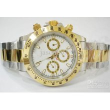 Brand Watches Automatic Two Tone Stainless Steel White Dial Rd217 Me