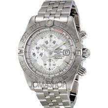 Breitling Galactic Chrono Silver Dial Automatic Mens Watch A13364 ...