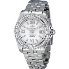 Breitling Galactic Silver Dial Diamond Ladies Watch A7135653-g649ss