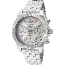 Breitling Men's Chronomat 41 Chronograph Silver Dial Stainless St ...