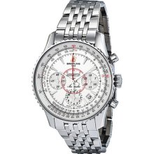 Breitling Montbrillant 01 Automatic Chronograph Silver Dial Mens Watch