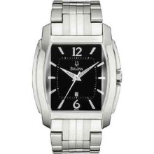 Bulova 96b112 Men's Stainless Steel Black Dial Analog Quartz Watch