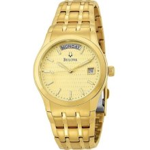 Bulova 97c48 Men's Dress Gold Tone Ss Band Champagne Dial Watch