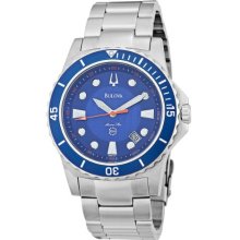 Bulova 98B130 Marine Star Stainless Steel Blue Dial Bracelet Watch