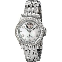 Bulova Accutron Kirkwood Mother Of Pearl Diamond Dial Steel Ladies Watch 63r117