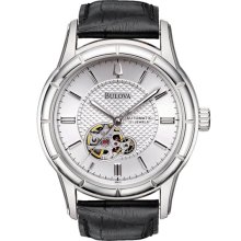 Bulova Automatic Watches - Bulova Men's Mechanical Hand-Wind Automatic White Dial Watch Model 96A111