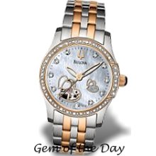 Bulova Ladies 44 Diamond Heartbeat Automatic Watch 98R154