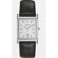 Bulova Ladies Stainless Steel Watch W/Black Strap