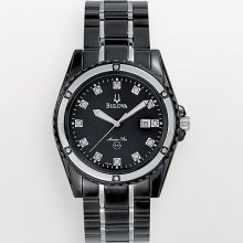 Bulova Marine Star Stainless Steel Black Ion Diamond Accent And