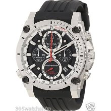 Bulova Men's 98b172 Precisionist Black Rubber Chronograph Champlain Watch