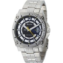 Bulova Percisionist 96b131 Champlain Stainless Steel Quartz Mens Watch