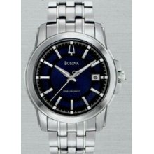 Bulova Precisionist Langford Men`s Stainless Steel Blue & Black Dial Watch