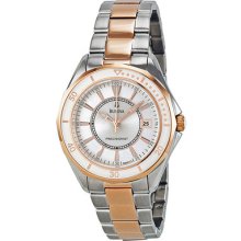 Bulova Precisionist Silver Dial Two Tone Ladies Watch 98m113