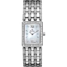 Bulova Watch, Womens Crystal Stainless Steel Bracelet 20mm 96L157